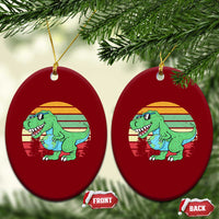 Funny Earth Day Dinosaur Lover Ceramic Ornament Save The Planet