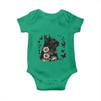 Black Maine Coon Cat Baby Onesie Floral Sunflower Watercolor Gift