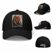 Japanese Maine Coon Samurai Warrior Baseball Cap Vintage Ukiyoe Cat