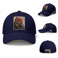 Japanese Maine Coon Samurai Warrior Baseball Cap Vintage Ukiyoe Cat