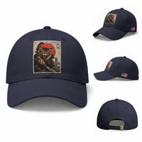 Japanese Maine Coon Samurai Warrior Baseball Cap Vintage Ukiyoe Cat