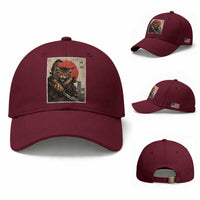 Japanese Maine Coon Samurai Warrior Baseball Cap Vintage Ukiyoe Cat