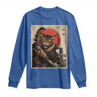 Japanese Maine Coon Samurai Warrior Long Sleeve Shirt Vintage Ukiyoe Cat