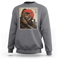 Japanese Maine Coon Samurai Warrior Sweatshirt Vintage Ukiyoe Cat