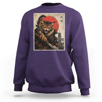 Japanese Maine Coon Samurai Warrior Sweatshirt Vintage Ukiyoe Cat