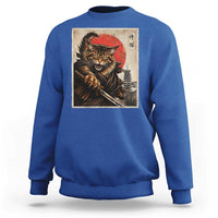 Japanese Maine Coon Samurai Warrior Sweatshirt Vintage Ukiyoe Cat