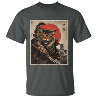 Japanese Maine Coon Samurai Warrior T Shirt Vintage Ukiyoe Cat