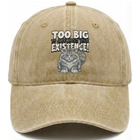 Funny Maine Coon Cat Washed Cotton Baseball Cap Too Big To Care About Your Existence