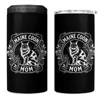 Vintage Floral Maine Coon 4 in 1 Can Cooler Tumbler Mothers Day Cat Mom Gift