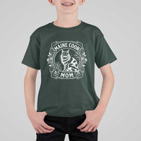 Vintage Floral Maine Coon T Shirt For Kid Mothers Day Cat Mom Gift