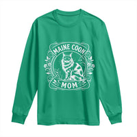 Vintage Floral Maine Coon Long Sleeve Shirt Mothers Day Cat Mom Gift