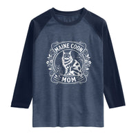 Vintage Floral Maine Coon Raglan Shirt Mothers Day Cat Mom Gift