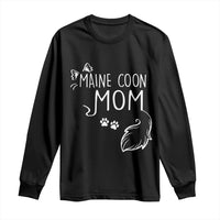 Maine Coon Mom Long Sleeve Shirt Large Breed Cat Lover Silhouette Gift