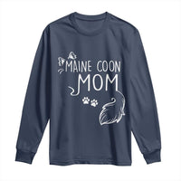 Maine Coon Mom Long Sleeve Shirt Large Breed Cat Lover Silhouette Gift