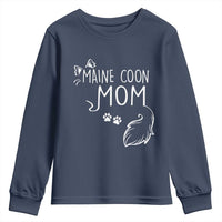 Maine Coon Mom Youth Sweatshirt Large Breed Cat Lover Silhouette Gift