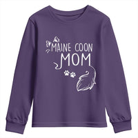 Maine Coon Mom Youth Sweatshirt Large Breed Cat Lover Silhouette Gift