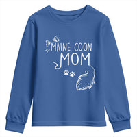 Maine Coon Mom Youth Sweatshirt Large Breed Cat Lover Silhouette Gift