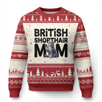 British Shorthair Mom Life Ugly Christmas Sweater Mothers Day Cat Mom Gift
