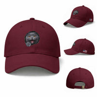 Cute British Shorthair Cat Peeking Through Cracked Wall Baseball Cap