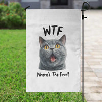 Funny Shocked British Shorthair Cat Garden Flag Where Is The Food