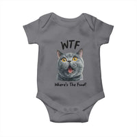 Funny Shocked British Shorthair Cat Baby Onesie Where Is The Food