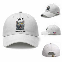 Funny Shocked British Shorthair Cat Baseball Cap Where Is The Food