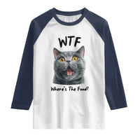 Funny Shocked British Shorthair Cat Raglan Shirt Where Is The Food
