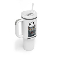 Funny Shocked British Shorthair Cat Tumbler With Handle Where Is The Food