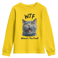 Funny Shocked British Shorthair Cat Youth Sweatshirt Where Is The Food