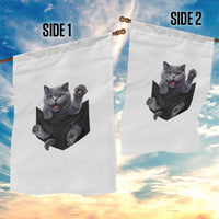Cute British Shorthair Cat In Pocket Garden Flag Cat Lover