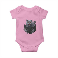 Cute British Shorthair Cat In Pocket Baby Onesie Cat Lover