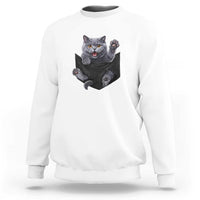 Cute British Shorthair Cat In Pocket Sweatshirt Cat Lover