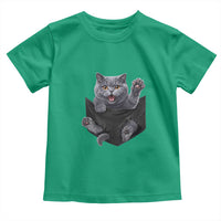 Cute British Shorthair Cat In Pocket Toddler T Shirt Cat Lover