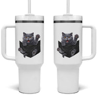 Cute British Shorthair Cat In Pocket Tumbler With Handle Cat Lover