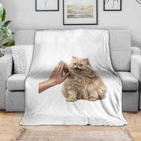 Cute Persian Cat High Five Throw Blanket Cat Lover