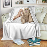 Cute Persian Cat High Five Throw Blanket Cat Lover
