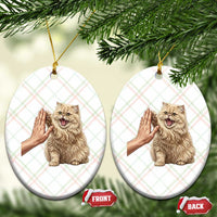 Cute Persian Cat High Five Ceramic Ornament Cat Lover