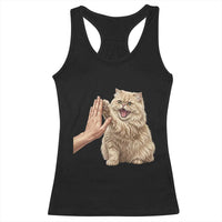 Cute Persian Cat High Five Racerback Tank Top Cat Lover