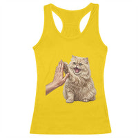 Cute Persian Cat High Five Racerback Tank Top Cat Lover
