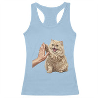 Cute Persian Cat High Five Racerback Tank Top Cat Lover