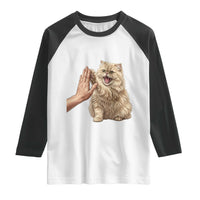 Cute Persian Cat High Five Raglan Shirt Cat Lover