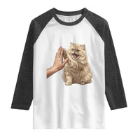 Cute Persian Cat High Five Raglan Shirt Cat Lover