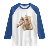 Cute Persian Cat High Five Raglan Shirt Cat Lover