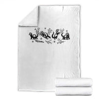 Minimalist Ferret Floral Graphic Throw Blanket Exotic Pet Owner Gift