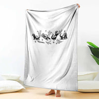 Minimalist Ferret Floral Graphic Throw Blanket Exotic Pet Owner Gift