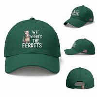 Funny Ferret Lover Gift Baseball Cap Where Is The Ferret