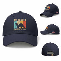 Vintage My Ferret Thinks I Am Cool Baseball Cap Ferret Dad Gift