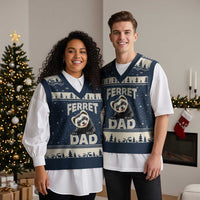 Ferret Dad Life V-Neck Knit Sweater Vest Cute Exotic Animal Parent Gift