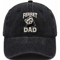 Ferret Dad Life Washed Cotton Baseball Cap Cute Exotic Animal Parent Gift