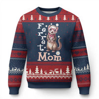 Ferret Mom Life Ugly Christmas Sweater Funny Cute Polecat Ferret Lover